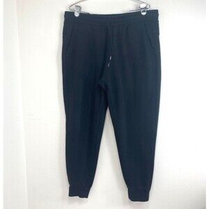 Puma Black Joggers Gym Fleece Sweat Pants Men XL Cotton Drawstring Waist Cuffs